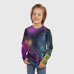 Лонгслив детский Цветные пиксели retro, цвет: 3D-принт — фото 2