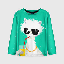 Детский лонгслив Лама - альпака на чиле