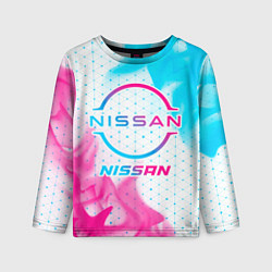 Детский лонгслив Nissan neon gradient style