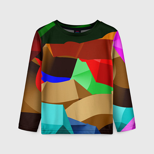 Детский лонгслив Пластиковые чешуйки / 3D-принт – фото 1