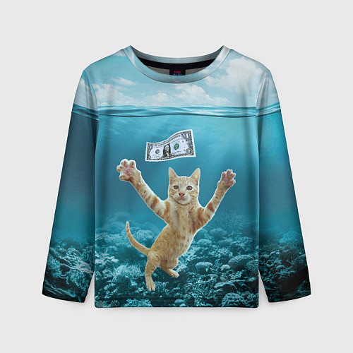 Детский лонгслив Nirvana Cat / 3D-принт – фото 1