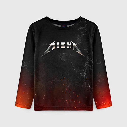 Детский лонгслив Миша в стиле Металлика - искры и огонь / 3D-принт – фото 1
