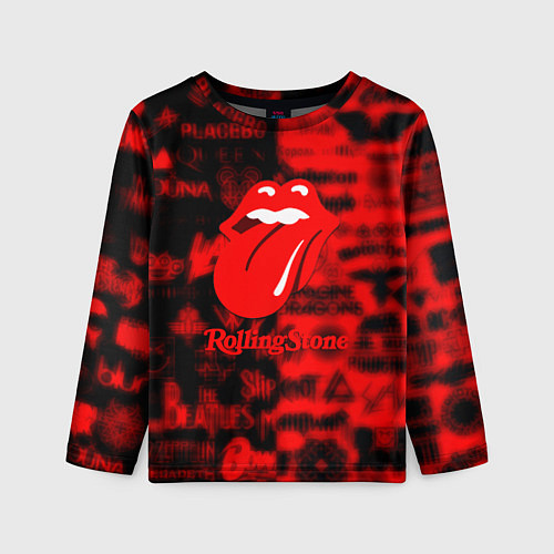 Детский лонгслив Rolling Stones logo групп / 3D-принт – фото 1