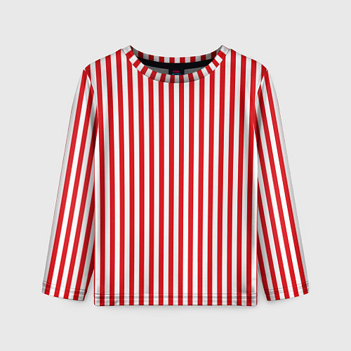 Детский лонгслив Красная полоса / 3D-принт – фото 1