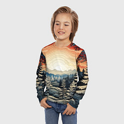 Лонгслив детский Искрящиеся снежинки в вальсе волшебства, цвет: 3D-принт — фото 2