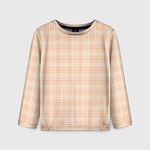 Детский лонгслив Клетчатый тёплый бежевый / 3D-принт – фото 1