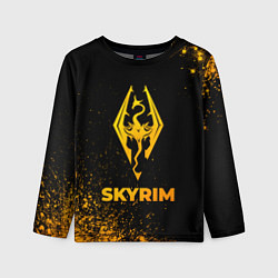 Детский лонгслив Skyrim - gold gradient