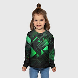 Лонгслив детский Абстрактная интерпретация зеленого, цвет: 3D-принт — фото 2