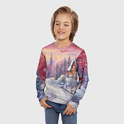 Лонгслив детский Волшебное сияние новогодних огней, цвет: 3D-принт — фото 2