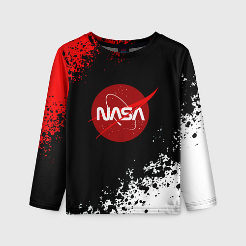 Детский лонгслив NASA краски спорт / 3D-принт – фото 1