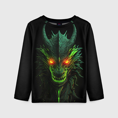 Детский лонгслив Дракон сверкающих елей / 3D-принт – фото 1