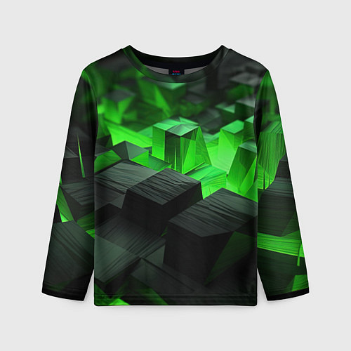 Детский лонгслив Глубина зеленых плоскостей / 3D-принт – фото 1