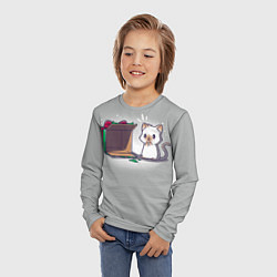 Лонгслив детский Подарок для котика, цвет: 3D-принт — фото 2