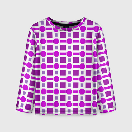 Детский лонгслив Фиолетовые кирпичики и белые полосы / 3D-принт – фото 1