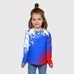 Лонгслив детский Флаг России - брызги, цвет: 3D-принт — фото 2