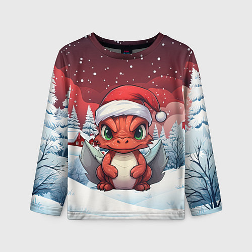 Детский лонгслив Символ нового 2024 года маленький дракошка / 3D-принт – фото 1