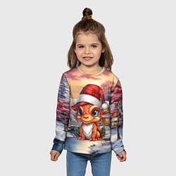 Лонгслив детский Символ нового 2024 года маленький дракон, цвет: 3D-принт — фото 2