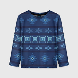 Детский лонгслив Blue tribal geometric