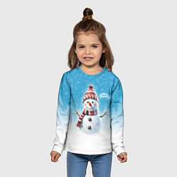 Лонгслив детский Веселый снеговичок, цвет: 3D-принт — фото 2