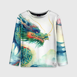 Лонгслив детский Japanese dragon - watercolor art, цвет: 3D-принт