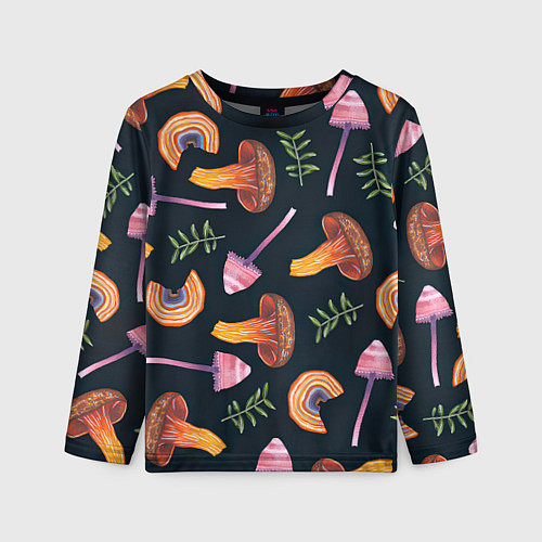 Детский лонгслив Goblincore - болотные грибы / 3D-принт – фото 1