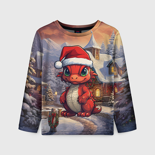 Детский лонгслив Дракоша 2024 новогодний символ года / 3D-принт – фото 1