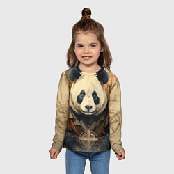 Лонгслив детский Панда арт-портрет, цвет: 3D-принт — фото 2