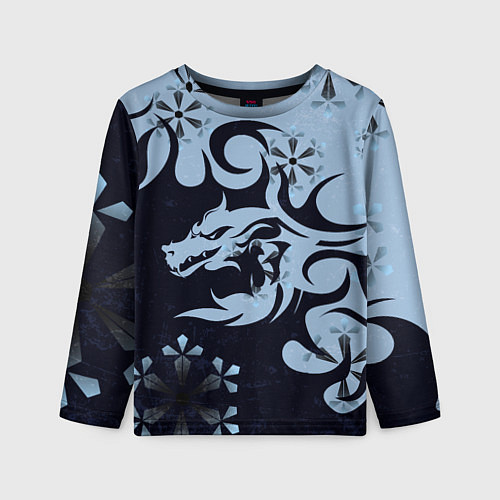 Детский лонгслив Дракон со снежинками / 3D-принт – фото 1