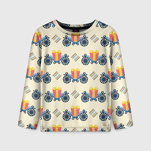 Детский лонгслив Подарок на карете и ромб / 3D-принт – фото 1