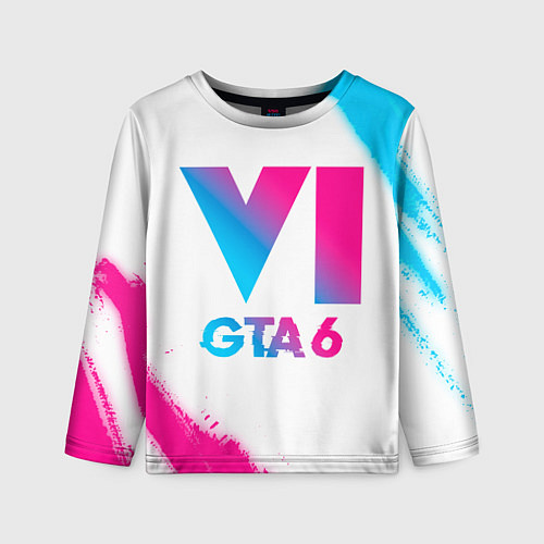 Детский лонгслив GTA 6 neon gradient style / 3D-принт – фото 1