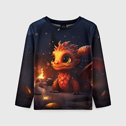Детский лонгслив Сияющий ледяной дракон