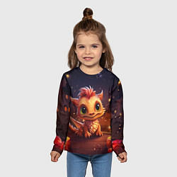 Лонгслив детский Чудо хранитель праздника дракон, цвет: 3D-принт — фото 2