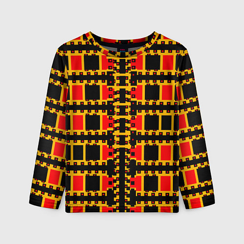 Детский лонгслив Королевские квадраты / 3D-принт – фото 1