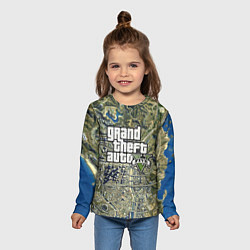 Лонгслив детский GTA 5 карта, цвет: 3D-принт — фото 2
