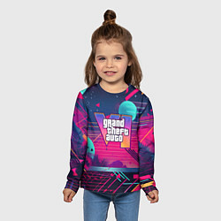 Лонгслив детский GTA 6 логотип и абстракция, цвет: 3D-принт — фото 2