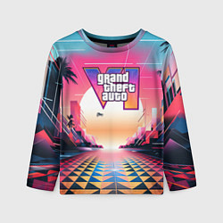 Детский лонгслив GTA 6 retro abstract logo