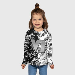 Лонгслив детский GTA 6 чб, цвет: 3D-принт — фото 2