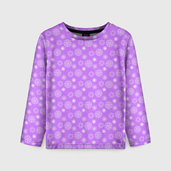 Детский лонгслив Сиреневый паттерн цветы