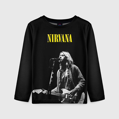 Детский лонгслив Группа Nirvana Курт Кобейн / 3D-принт – фото 1