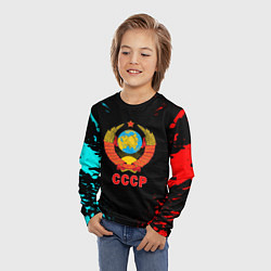 Лонгслив детский Моя страна СССР краски, цвет: 3D-принт — фото 2