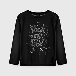 Лонгслив детский Rock my life чёрный, цвет: 3D-принт