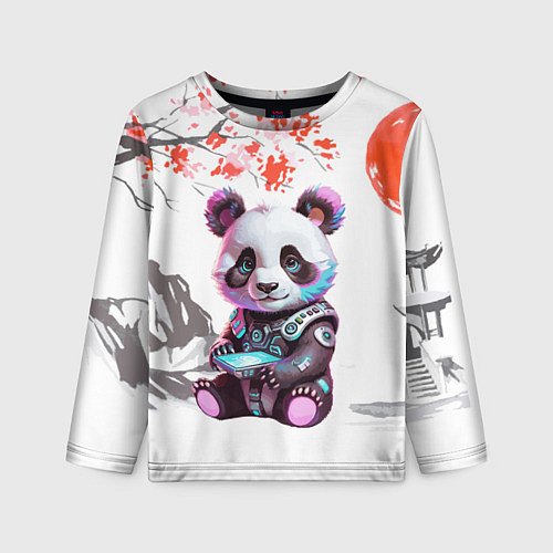 Детский лонгслив Funny panda - China / 3D-принт – фото 1