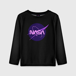 Лонгслив детский NASA neon space, цвет: 3D-принт