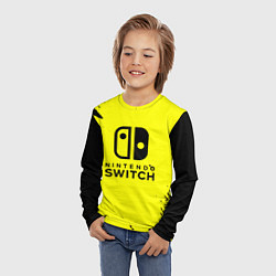 Лонгслив детский Nintendo switch краски на жёлтом, цвет: 3D-принт — фото 2