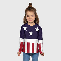 Лонгслив детский Флаг Америки, цвет: 3D-принт — фото 2