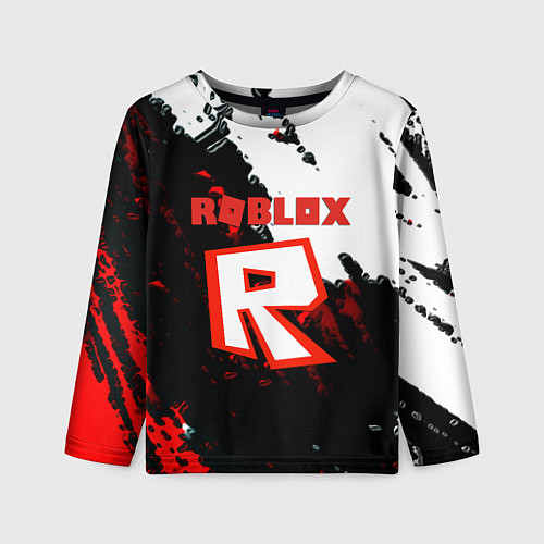 Детский лонгслив Roblox logo краски мобайл гейм / 3D-принт – фото 1