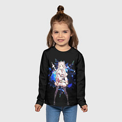 Лонгслив детский Фрирен маг эльфийка, цвет: 3D-принт — фото 2