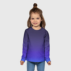 Лонгслив детский Градиент тёмно фиолетовый синий, цвет: 3D-принт — фото 2