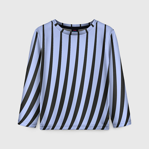 Детский лонгслив Полосатый серо голубой / 3D-принт – фото 1