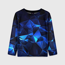 Детский лонгслив Синие мелкие осколки калейдоскоп